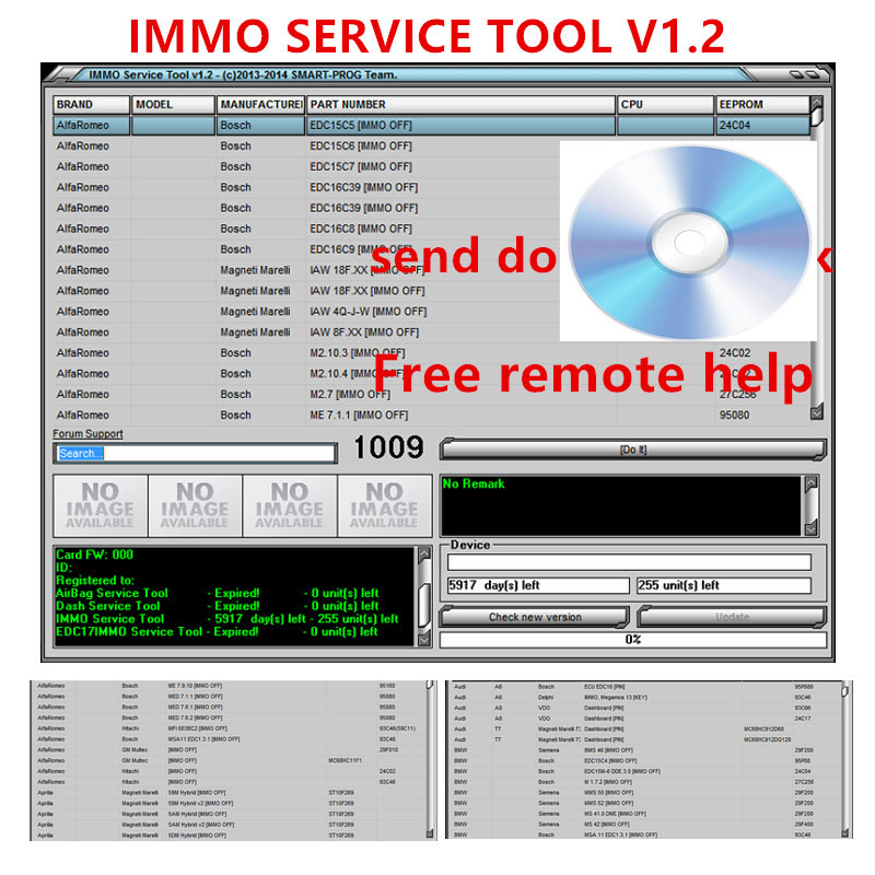 Auto Repair Shop Software - Strumento di Servizio IMMO V1.2: Supporto